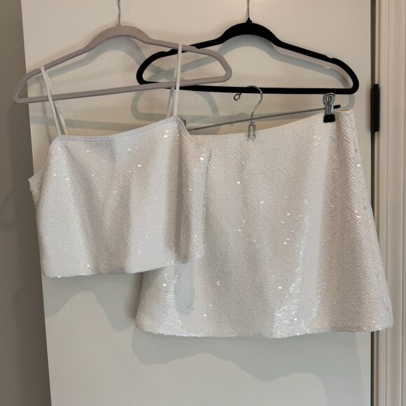 Abercrombie White Sequin Mini Set - Picture 1 of 5